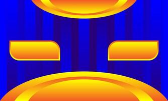 Modern gold podium banner on gradient blue background with copy space vector