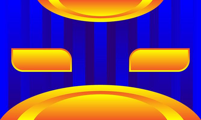 Modern gold podium banner on gradient blue background with copy space