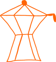 A coffee maker with an orange handle png