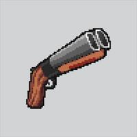 Shotgun Rifle armed Weapon Gun Icon pixelated for the pixel art game and icon for website and game. old school retro. vector