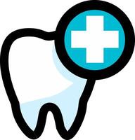 Shiny, healthy tooth color icon. vector