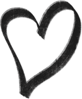 A black heart drawn in the shape of a heart png
