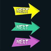 Set of next symbols for directions with colorful design vector