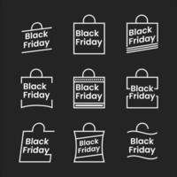 Ready to use black friday label set for sales content vector