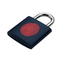Secure Padlock with Fingerprint Icon Digital Security and Privacy Concept png