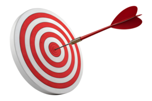 Red Dart Hitting the Bullseye on a Target Achieving Success and Accuracy png