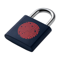 Secure Padlock with Fingerprint Icon Modern Digital Security Concept png
