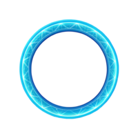 Abstract glowing blue circle frame digital technology design element Perfect for futuristic interfaces or backgrounds png