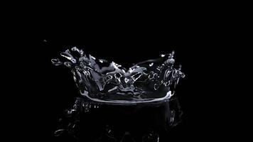 3d render Water Splashes on Black Background video