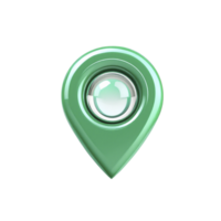 A green location marker with a camera lens png