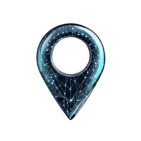 A map pointer with a network connection on it png
