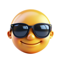 A smiling emoticor with sunglasses on his face png
