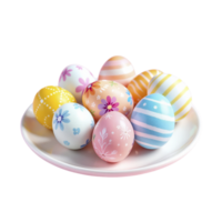 Easter eggs on a plate png