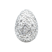 A white egg with a flower design on it png