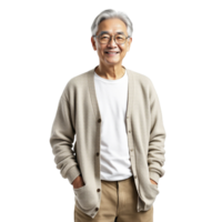 An asian man in a sweater and pants png