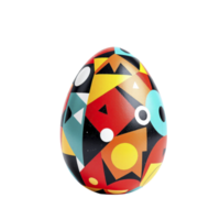 An easter egg with colorful geometric designs on it png