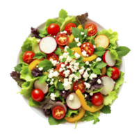 A salad with tomatoes, cucumbers, and other vegetables png
