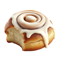 A cinnamon roll with icing on it png