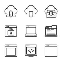 Digital Innovation Icons Cloud and Web Development Essentials vector