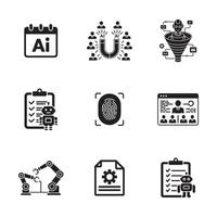 Automation and Robotics in Business Icons vector
