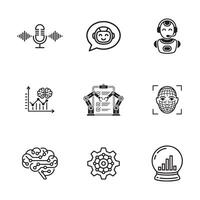 Artificial Intelligence in Business Line Icon vector