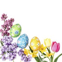 Easter flowers and eggs png