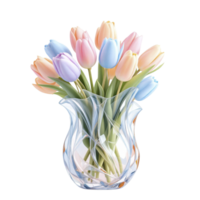A vase with colorful flowers in it png