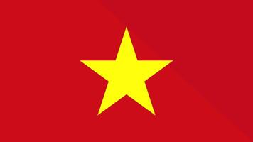 Animation of the appearance and disappearance of a flat flag 2D Vietnam video