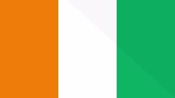 Animation of the appearance and disappearance of a flat flag 2D Ivory Coast video