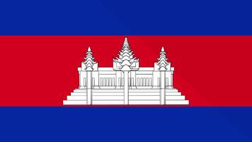 Animation of the appearance and disappearance of a flat flag 2D Cambodia video