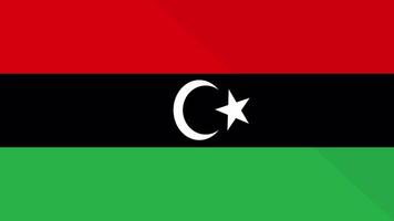 Animation of the appearance and disappearance of a flat flag 2D Libya video