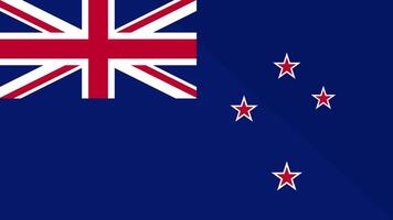 Animation of the appearance and disappearance of a flat flag 2D New Zealand video