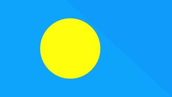 Animation of the appearance and disappearance of a flat flag 2D Palau video
