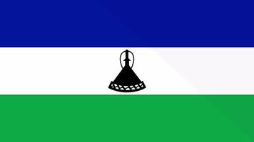 Animation of the appearance and disappearance of a flat flag 2D Lesotho video