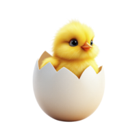 A small yellow chick is sitting in an egg png