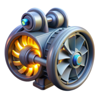 serene artistic Spaceship engine with glowing turbines detailed png