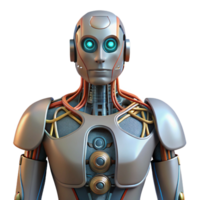 vibrant vintage Robot torso with exposed wires and circuits 4K png