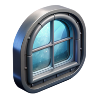impressive abstract Spaceship window with frost effect authentic png