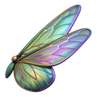 dramatic minimalist Alien insect wing with iridescent colors and intricate veins authentic png