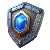 serene artistic Sci-fi shield with glowing energy field and metallic frame premium png