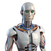 vibrant creative Robot torso with exposed wires and circuits detailed png