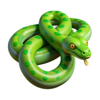 dramatic minimalist A slithering Green Tree Python, high quality png
