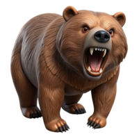 wonderful rustic A growling Grizzly Bear, genuine png