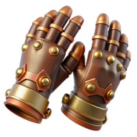 stunning abstract Steampunk gloves with articulated finger joints and copper plating 4K png