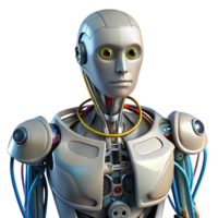 extraordinary creative Robot torso with exposed wires and circuits detailed png