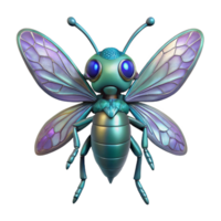 beautiful traditional Alien insect creature with iridescent wings and multiple eyes exclusive png