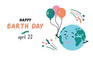 Happy Earth day 22 April card banner invitation poster with different instruments vector