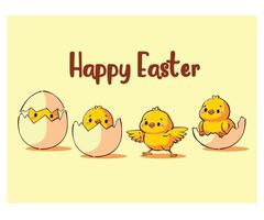 Flat Happy Easter Day Background vector