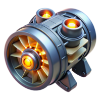 elegant artistic Spaceship engine with glowing turbines high quality png