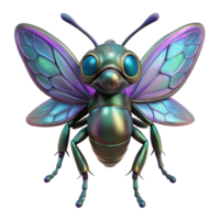 magnificent classic Alien insect creature with iridescent wings and multiple eyes detailed png